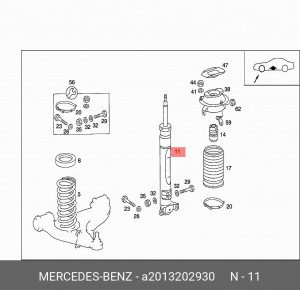 Амортизатор подвески A2013202930 MERCEDES BENZ