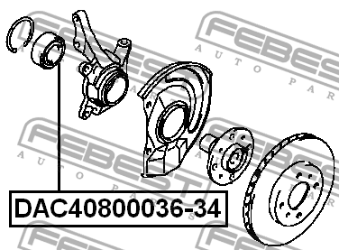 Подшипник ступицы колеса DAC40800036-34 FEBEST