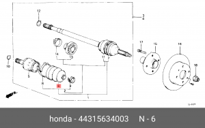 Комплект пылника, приводной вал 44315634003 HONDA