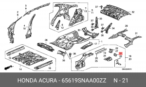 Кронштейн усилителя бампера 65619SNAA00ZZ HONDA