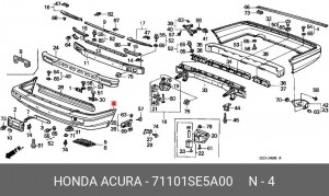 Бампер передний 71101SE5A00 HONDA