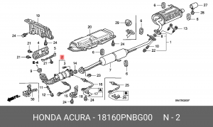 Катализатор 18160PNBG00 HONDA