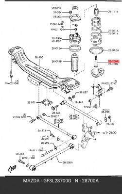 Амортизатор подвески GF3L28700G MAZDA