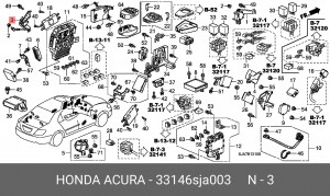 Датчик угла наклона фар 33146SJA003 HONDA