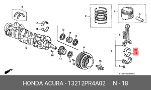 Вкладыши шатунные 13212PR4A02 HONDA
