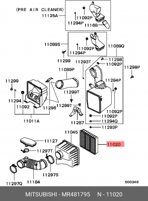 Фильтр воздушный MR481795 MITSUBISHI