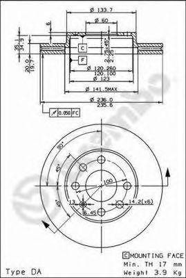 Тормозной диск 09.3090.14 BREMBO