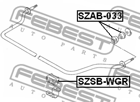 Сайлентблок - втулка амортизатора подвески SZAB-033 FEBEST