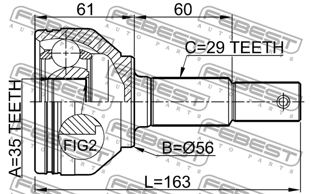 ШРУС 0210-J1020 FEBEST