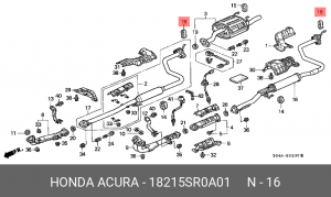 Кронштейн, система выпуска ОГ 18215SR0A01 HONDA