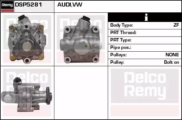 Гидравлический насос, рулевое управление DSP5281 DELCO REMY