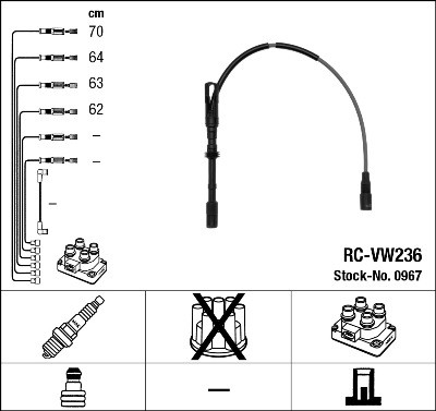Ккомплект проводов зажигания RCVW236 NGK NTK