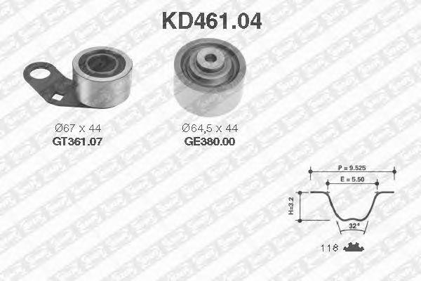 Комплект ремня ГРМ KD461.04 NTN SNR