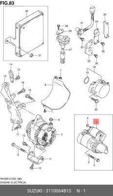Стартер 31100-64B13 SUZUKI