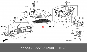 Фильтр воздушный 17220RSPG00 HONDA