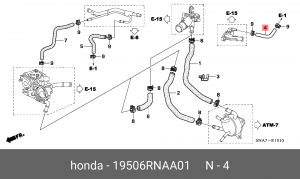 Патрубок 19506RNAA01 HONDA