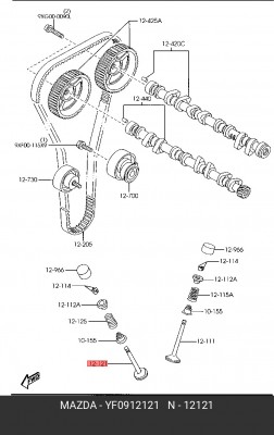 Клапан выпускной YF0912121 MAZDA