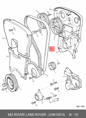 Ремень ГРМ LHN10016 MG ROVER LAND ROVER