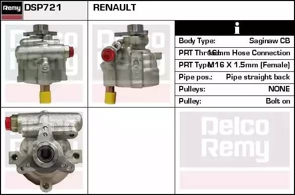 Гидравлический насос, рулевое управление DSP721 DELCO REMY