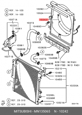 Кожух защитный радиатора охлаждения MN135065 MITSUBISHI