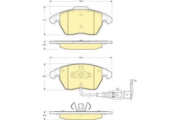 Комплект тормозных колодок, диско 6115502 GIRLING