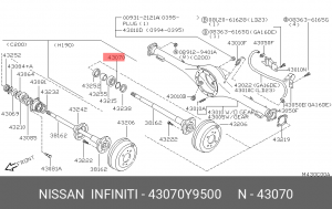 Подшипник ступицы колеса 43070-Y9500 NISSAN
