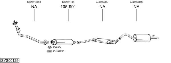 Глушитель выхлопных газов конечный 282677 BOSAL