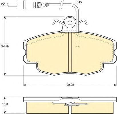 Комплект тормозных колодок, диско 6101141 GIRLING