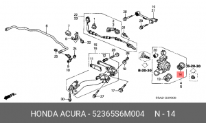 Сайлентблок 52365-S6M-004 HONDA