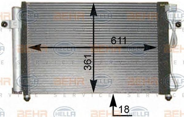 Конденсатор, кондиционер 8FC 351 302-291 HELLA