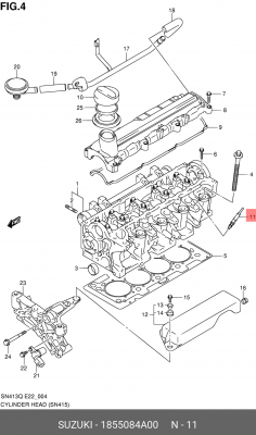 Свеча накаливания 18550-84A00 SUZUKI