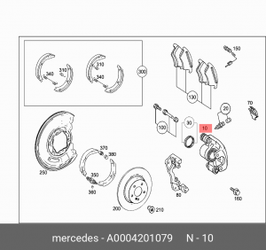 Тормозной суппорт A 000 420 10 79 MERCEDES BENZ