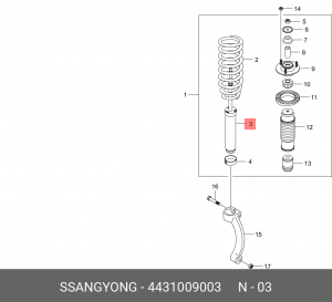 Амортизатор подвески 4431009003 SSANG YONG