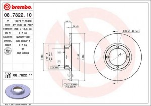 Тормозной диск 08.7822.10 BREMBO