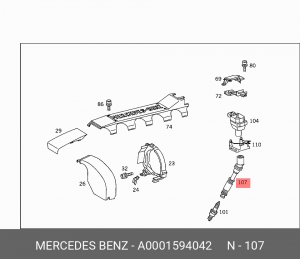 Наконечник свечи зажигания A 000 159 40 42 MERCEDES BENZ