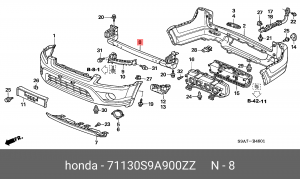 Усилитель бампера 71130S9A900ZZ HONDA