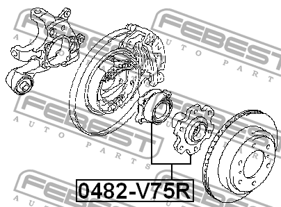 Ступица колеса 0482-V75R FEBEST