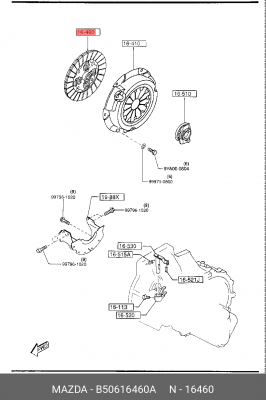 Диск сцепления B50616460A MAZDA