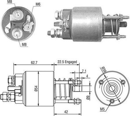 Тяговое реле, стартер 940113050470 MAGNETI MARELLI