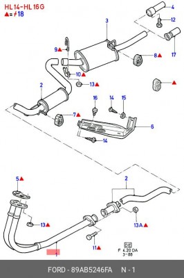 Труба приемная 89AB5246FA FORD