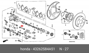 Втулка направляющая тормозного суппорта 43262S84A51 HONDA