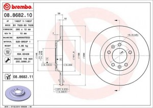 Тормозной диск 08.8682.10 BREMBO