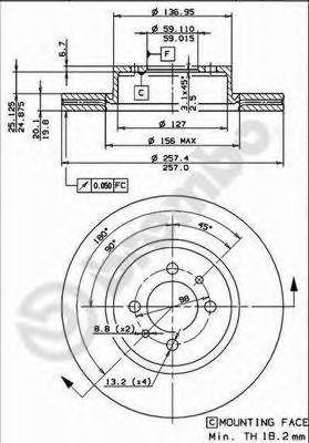 Тормозной диск 09.4768.10 BREMBO