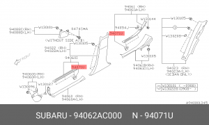 Клипса крепежная 94062AC000 SUBARU