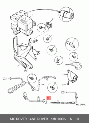 Датчик, частота вращения колеса SSB10006 MG ROVER LAND ROVER