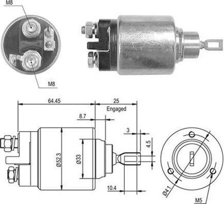 Тяговое реле, стартер 940113050011 MAGNETI MARELLI
