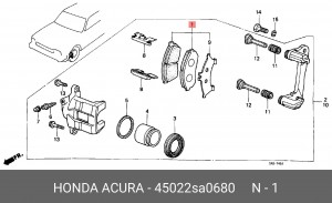 Комплект тормозных колодок, диско 45022SA0680 HONDA