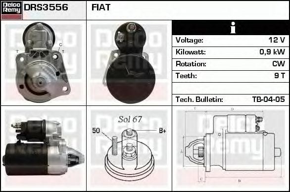 Стартер DRS3556 DELCO REMY