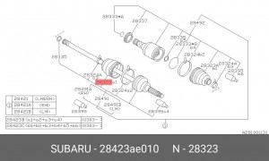 Комплект пылника, приводной вал 28423AE010 SUBARU