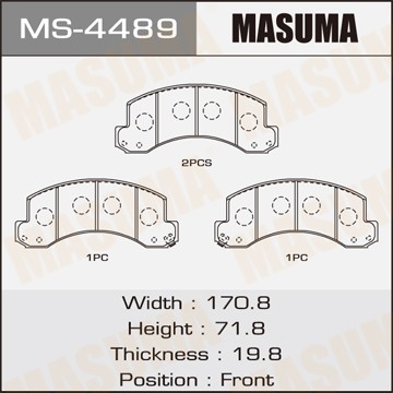 Колодки тормозные дисковые MS4489 MASUMA